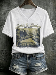 Women's Forever Big Bear Eagle Jackie V-neck T-shirt