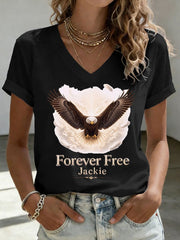 Women's Forever Big Bear Eagle Jackie V-neck T-shirt