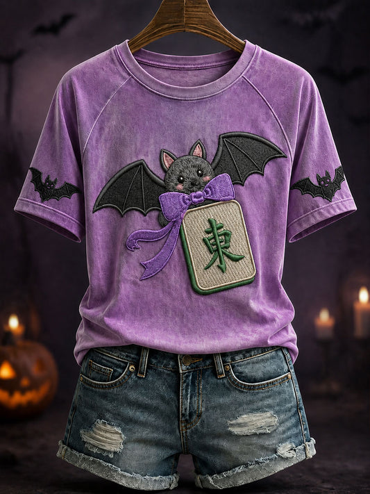 Women’s Halloween Crow Mahjong T-Shirts