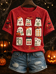Women's Halloween Ghost Mahjong T-Shirts