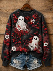 Women's Halloween Ghost Regular Sweatshirt