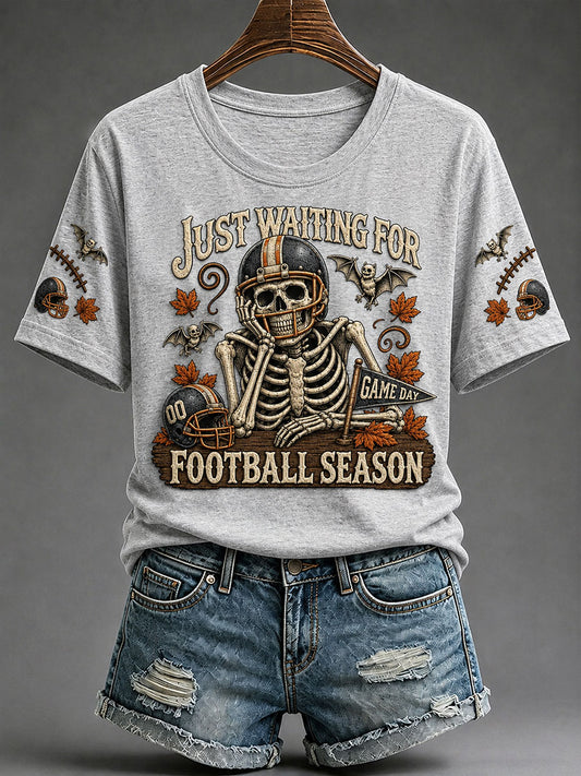 Women's Just Waiting For Football Season Short-sleeved T-shirt