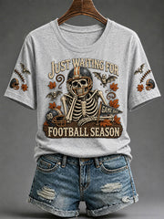 Women's Just Waiting For Football Season Short-sleeved T-shirt