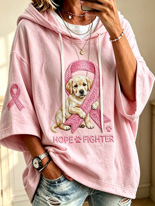 Women’s Hope & Fighter Pink Ribbon Golden Retriever Print Hoodie