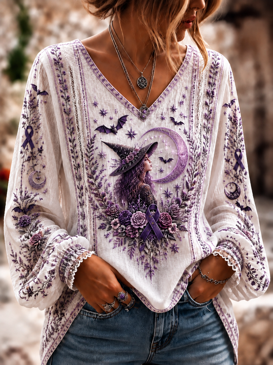 Women's Alzheimer's Awareness Cotton-Linen Shirt