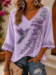 Women's Alzheimer's Disease Mid-length Sleeves V-Neck T-Shirt