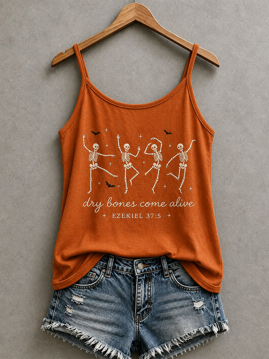 Women's Dry Bones Come Alive Print Casual Vest
