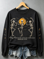 Women's Dry Bones Come Alive Print Casual Sweatshirt