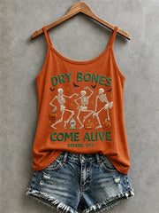 Women's Dry Bones Come Alive Print Casual Vest