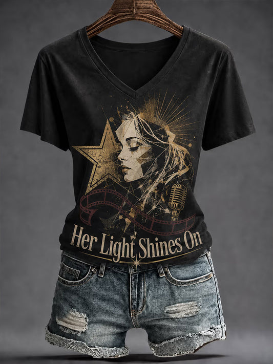Women's Her Lifht Shines On Short-sleeved T-shirt