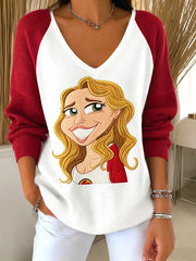 Women's Thank You For The Memories V-neck Ribbed Top