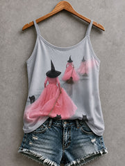Women's Halloween Witch Black Cat Vest