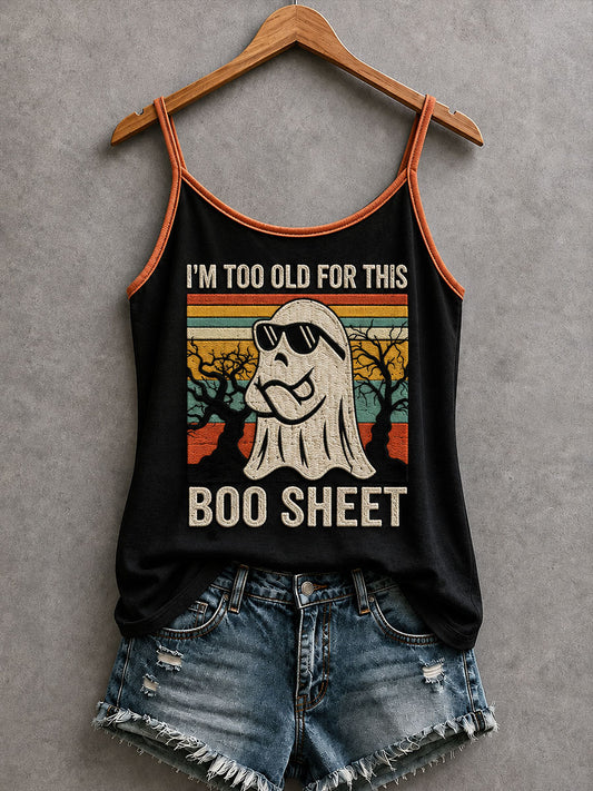 Women's I'm Too Old For This Boo Sheet Printed Casual Vest