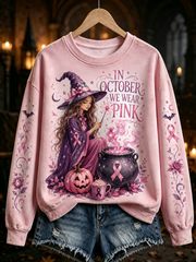 Women's in october we wear pink Regular Sweatshirt