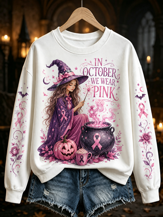 Women's in october we wear pink Regular Sweatshirt