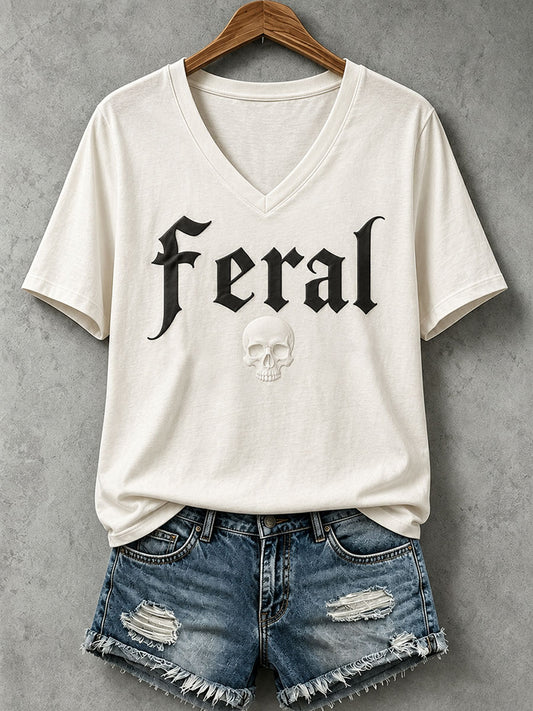 Women's Feral Skull T-Shirt
