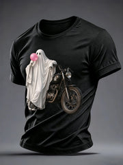 Men's Funny Halloween Biker Print T-shirt