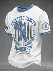 Men's Prostate Cancer Print Casual T-Shirt