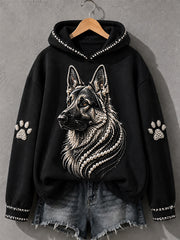 Women's German Shepherd Print Dog Lovers Casual Hoodie