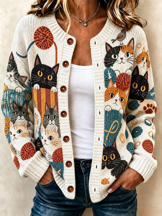Women's Cardigan-Style Knit Jacket