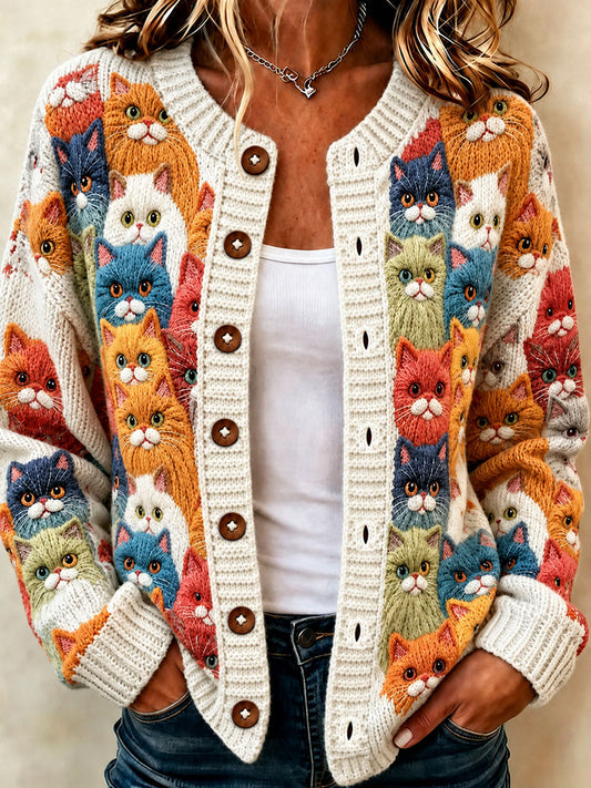 Women's Funny Cute Cat Cardigan
