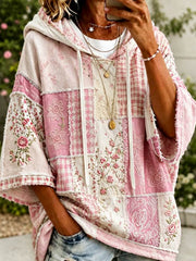 Women's Pink Breast Cancer Awareness Floral Hoodie