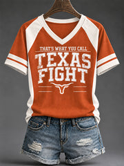 Women's "That's What You Can Call Texas Fight" Football Game Day Casual T-Shirt