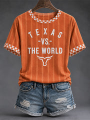 Women's "Texas Vs The World" Football Game Day Casual T-Shirt