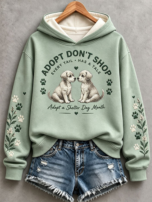 Women's Adopt a Dog Month Pet Lover Print Sweatshirt