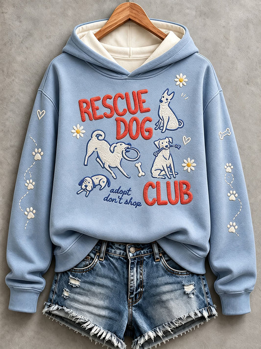 Women's Adopt a Dog Month Pet Lover Print Sweatshirt