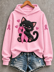 Women's Breast Cancer Awareness Support Print Sweatshirt