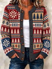 Women's  Winter Trees Cardigan-Style Knit Jacket