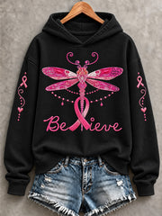 Women's Breast Cancer Awareness Support Print Sweatshirt
