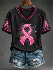 Women's Breast Cancer Pink Ribbon Short-Sleeved T-Shirt