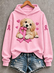 Women's Breast Cancer Awareness Support Print Sweatshirt