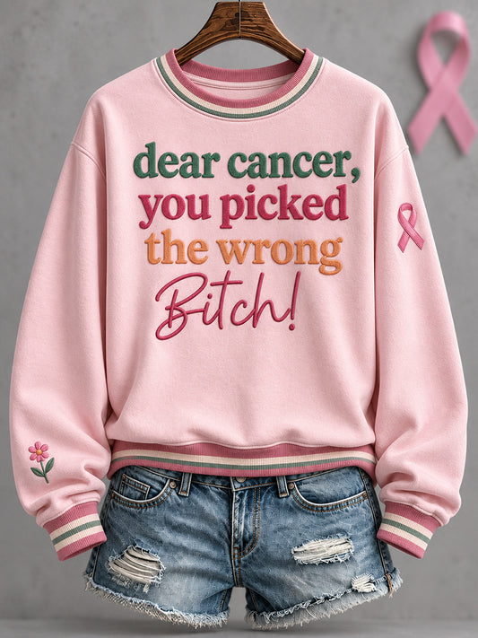 Women's Breast Cancer Awareness Art Printed Sweatshirt