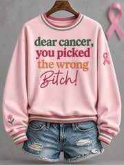 Women's Breast Cancer Awareness Art Printed Sweatshirt