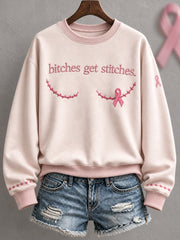 Women's Breast Cancer Awareness Art Printed Sweatshirt