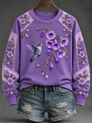 Women's Purple Art Print Sweatshirt