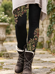 Women's Fall/Winter Floral Art Printed Leggings