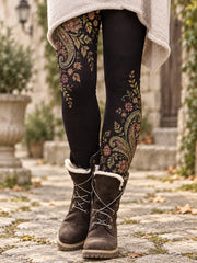 Women's Fall/Winter Floral Art Printed Leggings