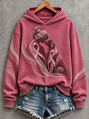 Women's Breast Cancer Printed Hoodie