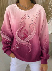 Women's Breast Cancer Printed Sweatshirt