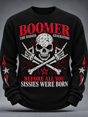 Men's The Badass Generation Before All You Sissies Were Born Print Waffle Long Sleeve T-Shirt