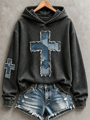 Women's Christian Art Cross Hoodie