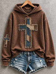 Women's Christian Art Cross Hoodie