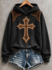 Women's Christian Art Cross Hoodie