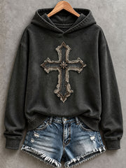 Women's Christian Art Cross Hoodie