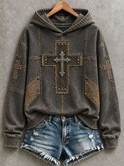Women's Christian Art Cross Hoodie