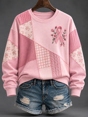 Women's Breast Cancer Print Sweatshirt
